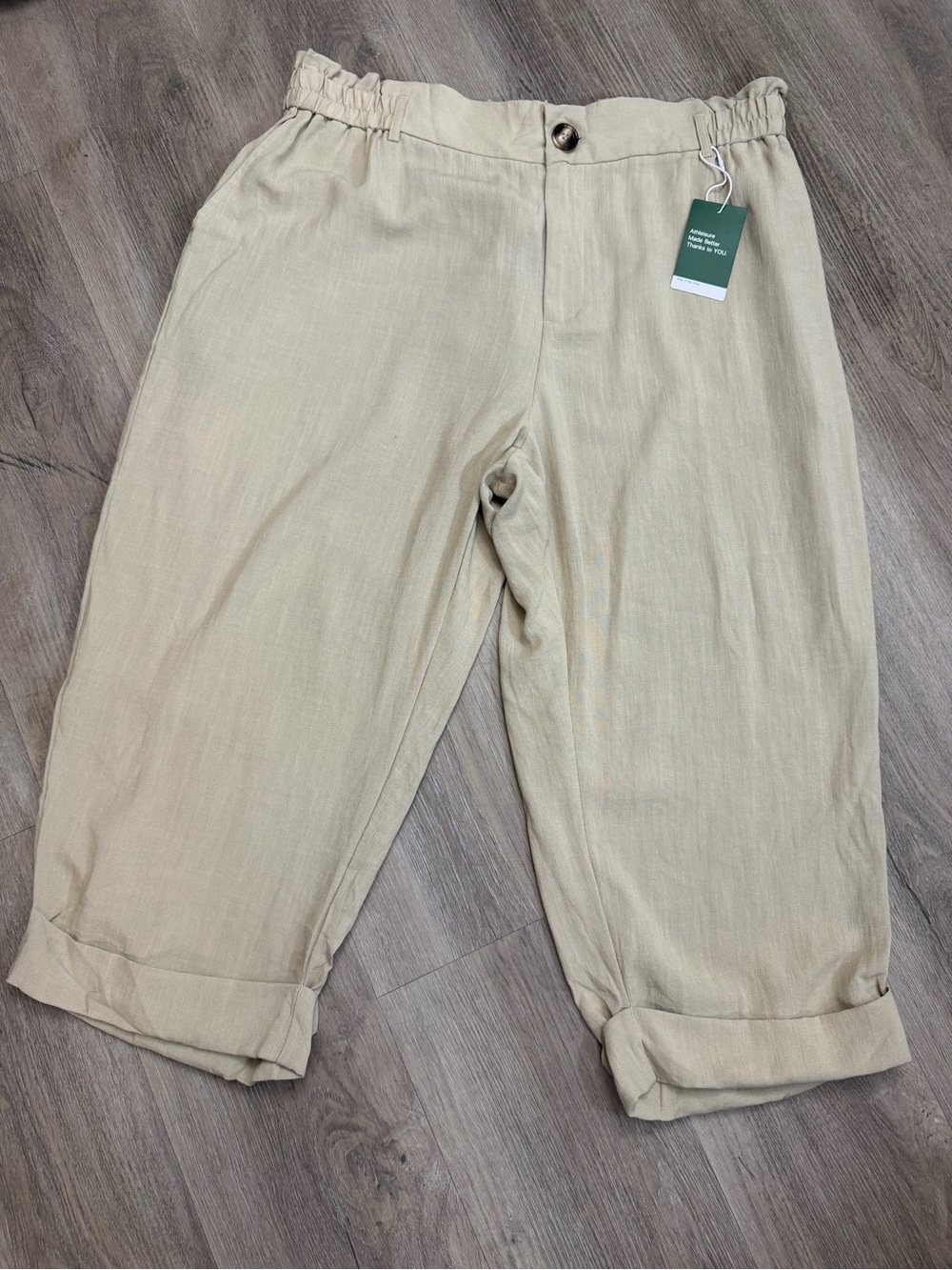 Halara Paperbag Waist Cropped Pants Women’s 1X Beige 0822